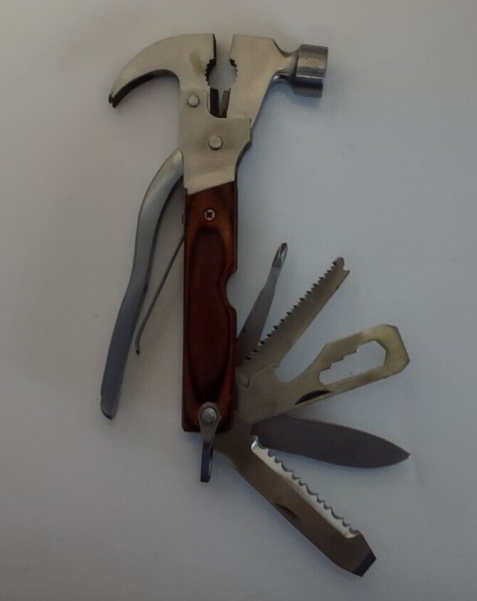 Camping Claw Hammer Multitool with Carrying Pouch w/ Belt Loop