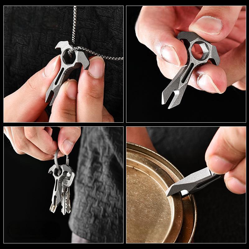 Titanium Alloy Pry Bar Crowbar Wrench Can Opener Outdoor Portable EDC Multi Tool
