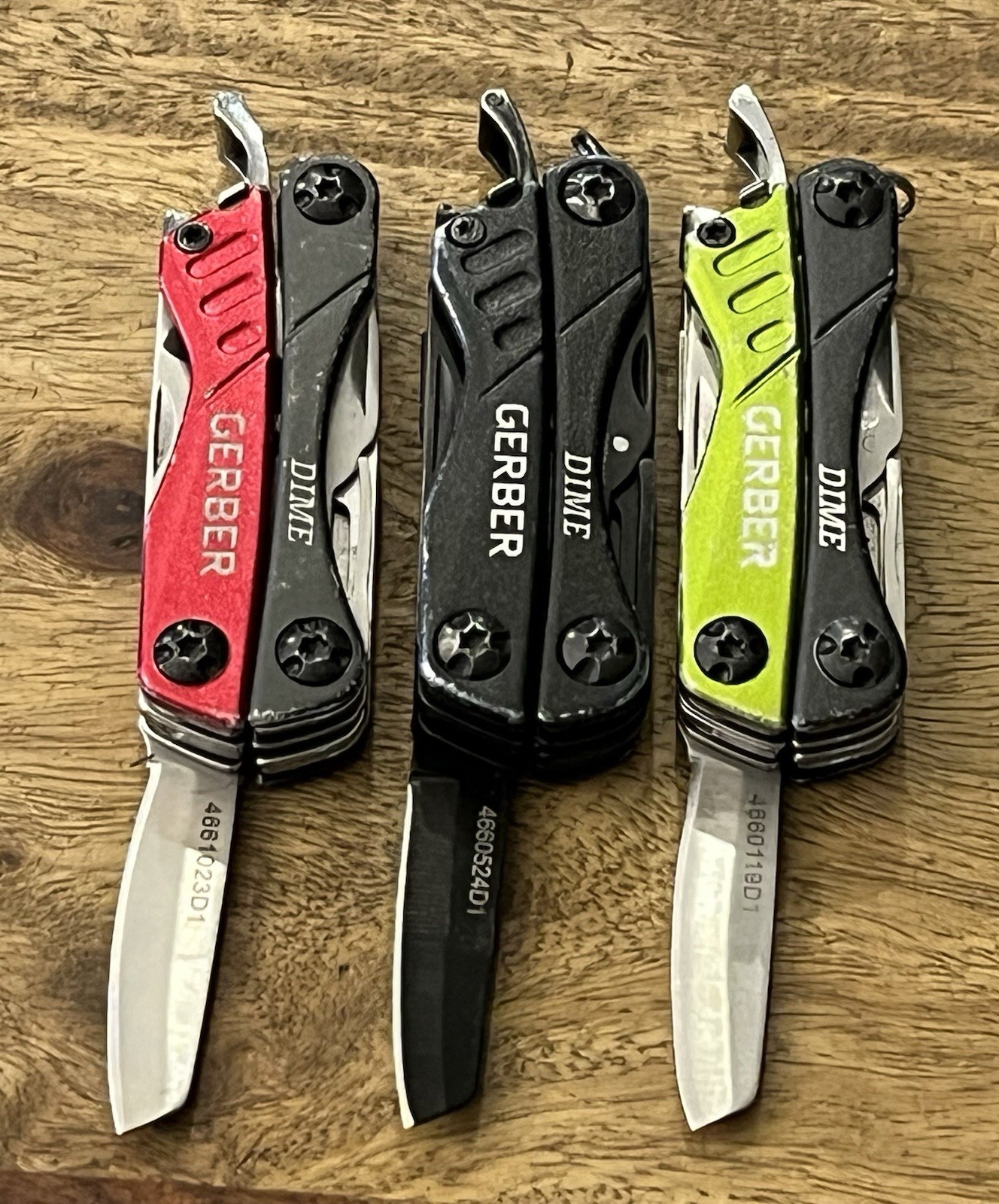Gerber Dime Mini Multi-Tool Knife Pliers Scissors Driver SUPER Nice! Lot Of 3