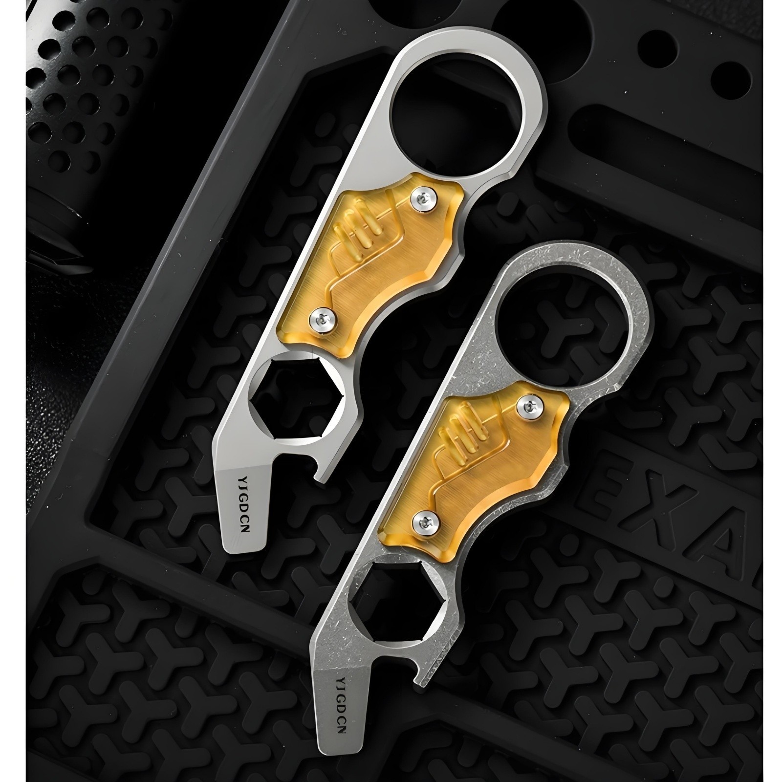 Titanium Alloy EDC Pry Bar Multi Tool Bottle Opener Wrench Outdoor Camping Tool