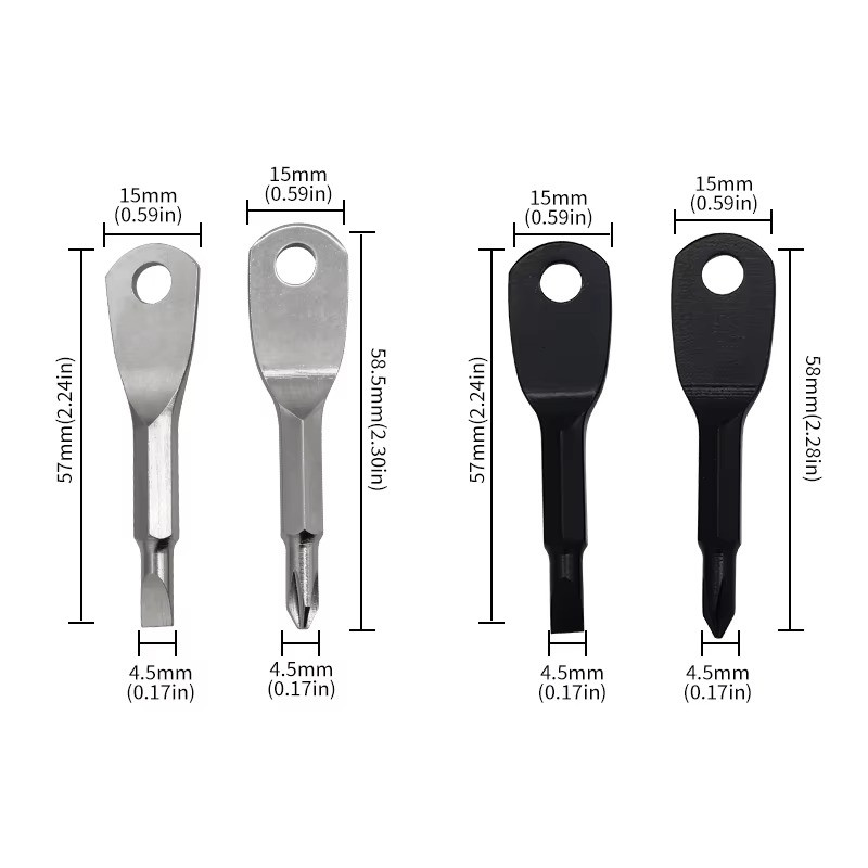 2pcs Key Ring Screwdriver EDC Tool Set Outdoor Pocket Mini Tool with Keychain
