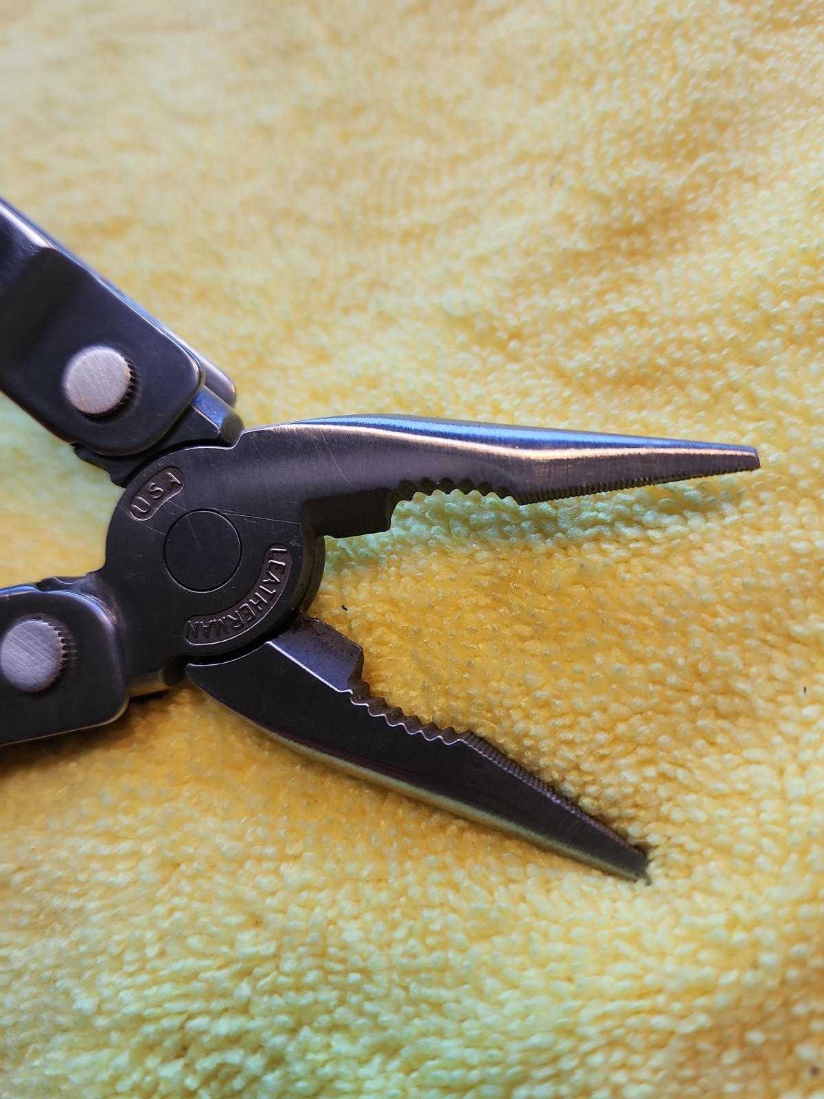 Vintage Leatherman Super Tool Pat Pending with Leather Sheath Super Nice