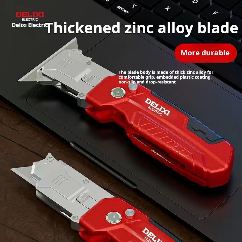 Versatile Utility Knife with Thick Holder & Trapezoidal Blade for Glue Removal