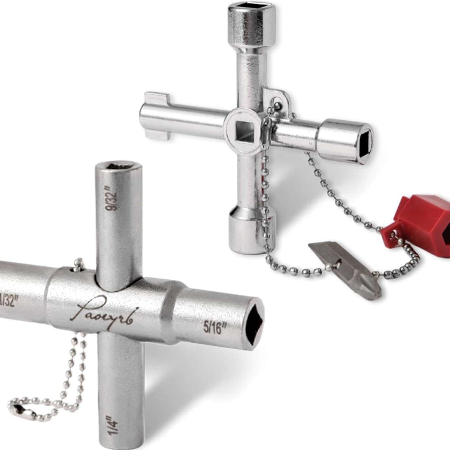 2 Pcs Water Key, Silcock Key 4 Way, Multi-Functional Water Key Shut Off Tool,