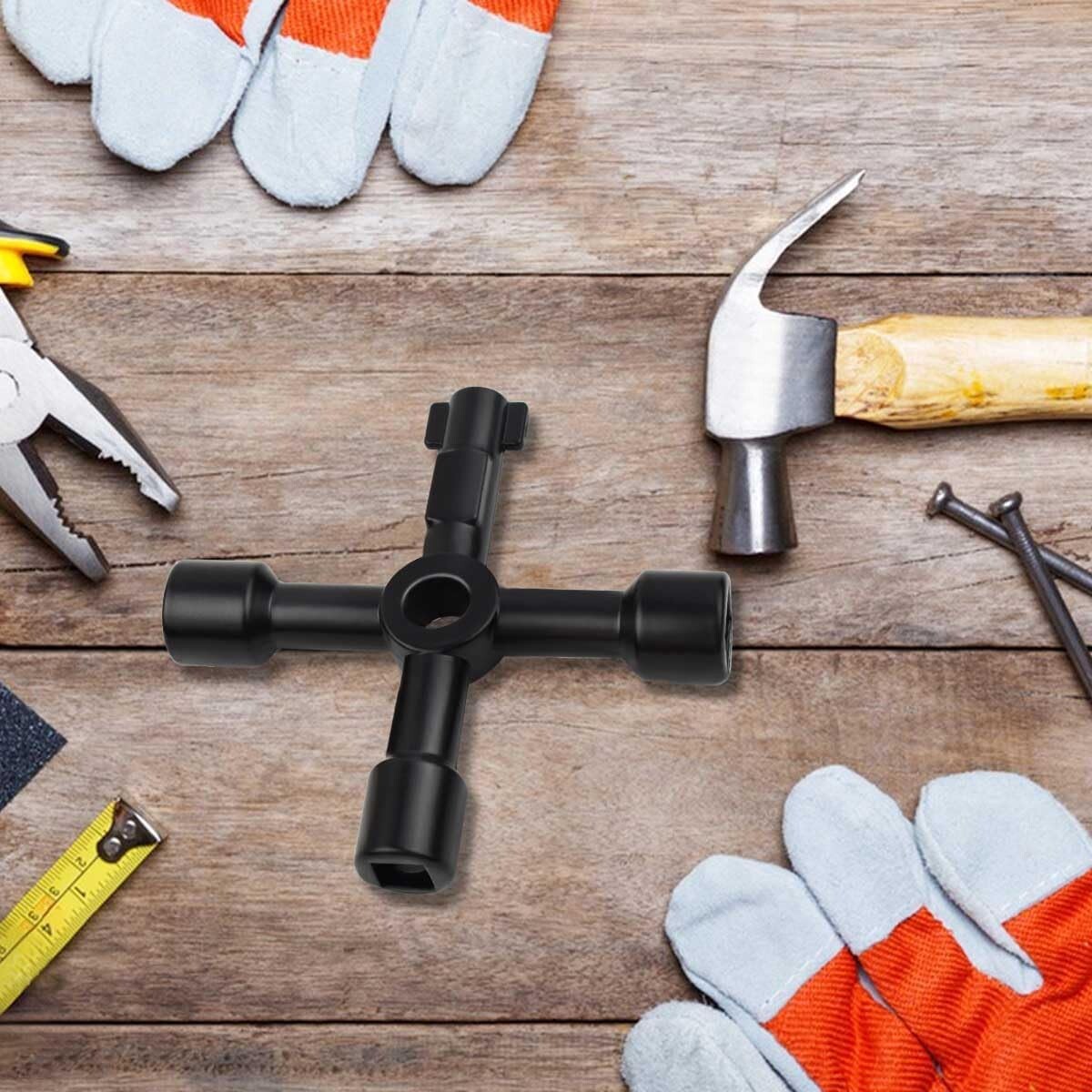 2 Pack Sillcock Key Set,4 Way Water Key Tool,Multi-Functional Silcock Water Keys