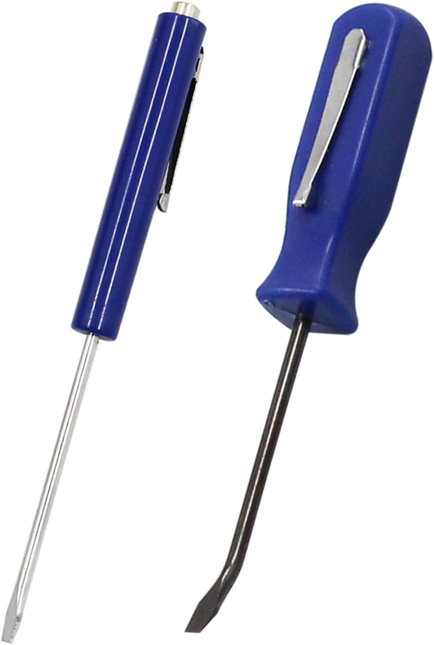 Multifunction Blue Mini Pocket Pry Bar with Pocket Clip & Slotted Screwdriver wi