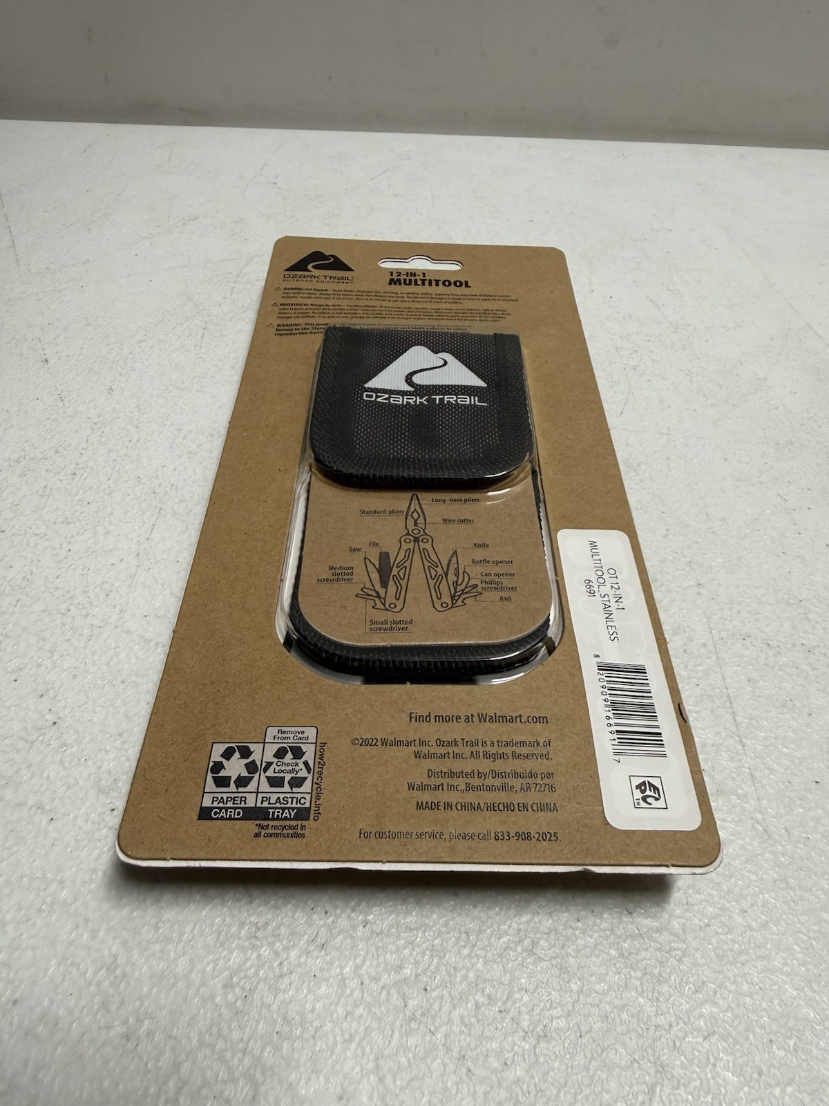 Ozark Trail 12 in 1 Multi-Tool Stainless Steel With Nylon Sheath New In Package