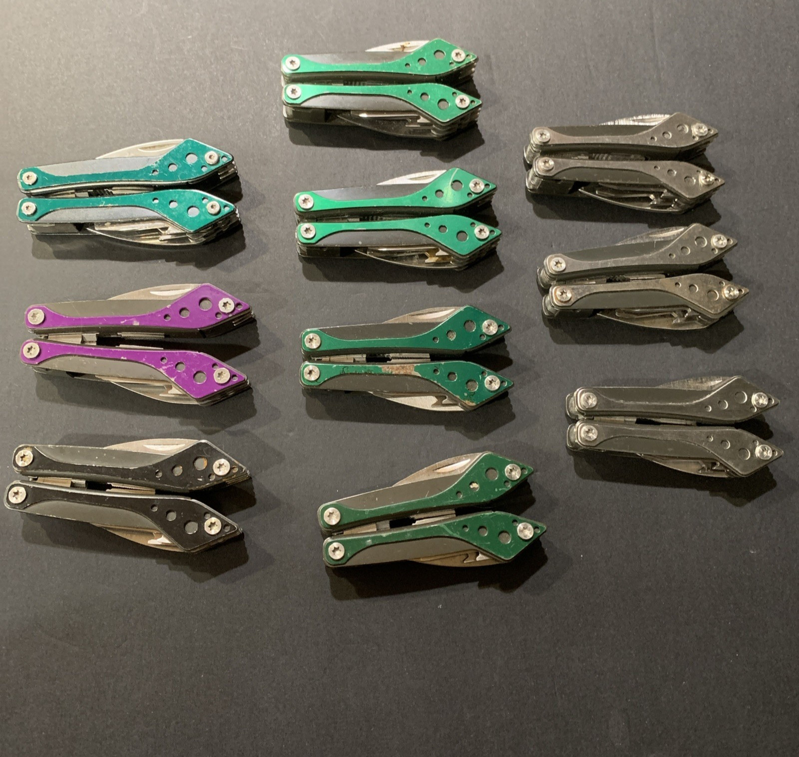 CABELA’S Mini Multi Tool Needle Nose Pliers Saw Knife Lot Of 10 NEW & USED