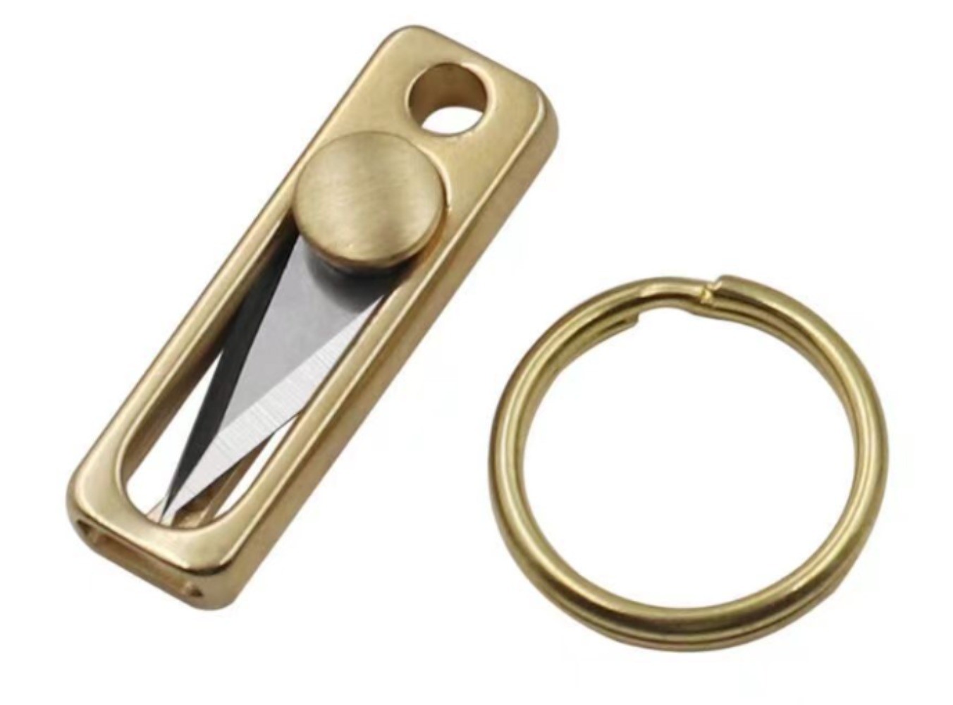 Titanium Alloy Brass Mini Knife Blade Survival Escape Key Chain Pendant EDC TOOL