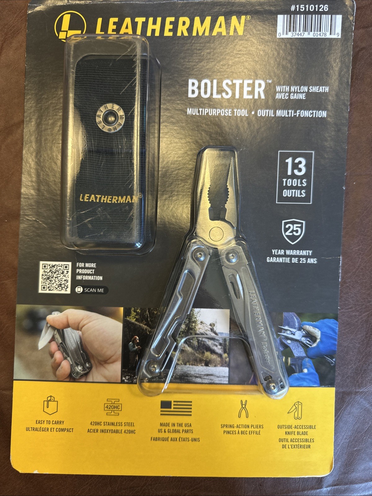 Leatherman Bolster Multipurpose Tool Nylon Sheath Stainless 13 Tools in 1 New