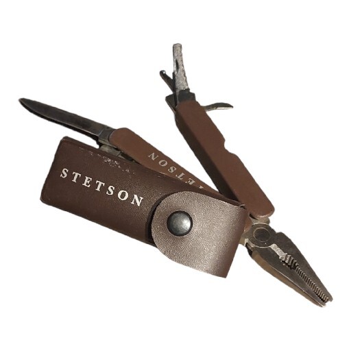 Stetson Multi Tool with Case Pocket Knife Pliers Belt Pouch Camping Travel