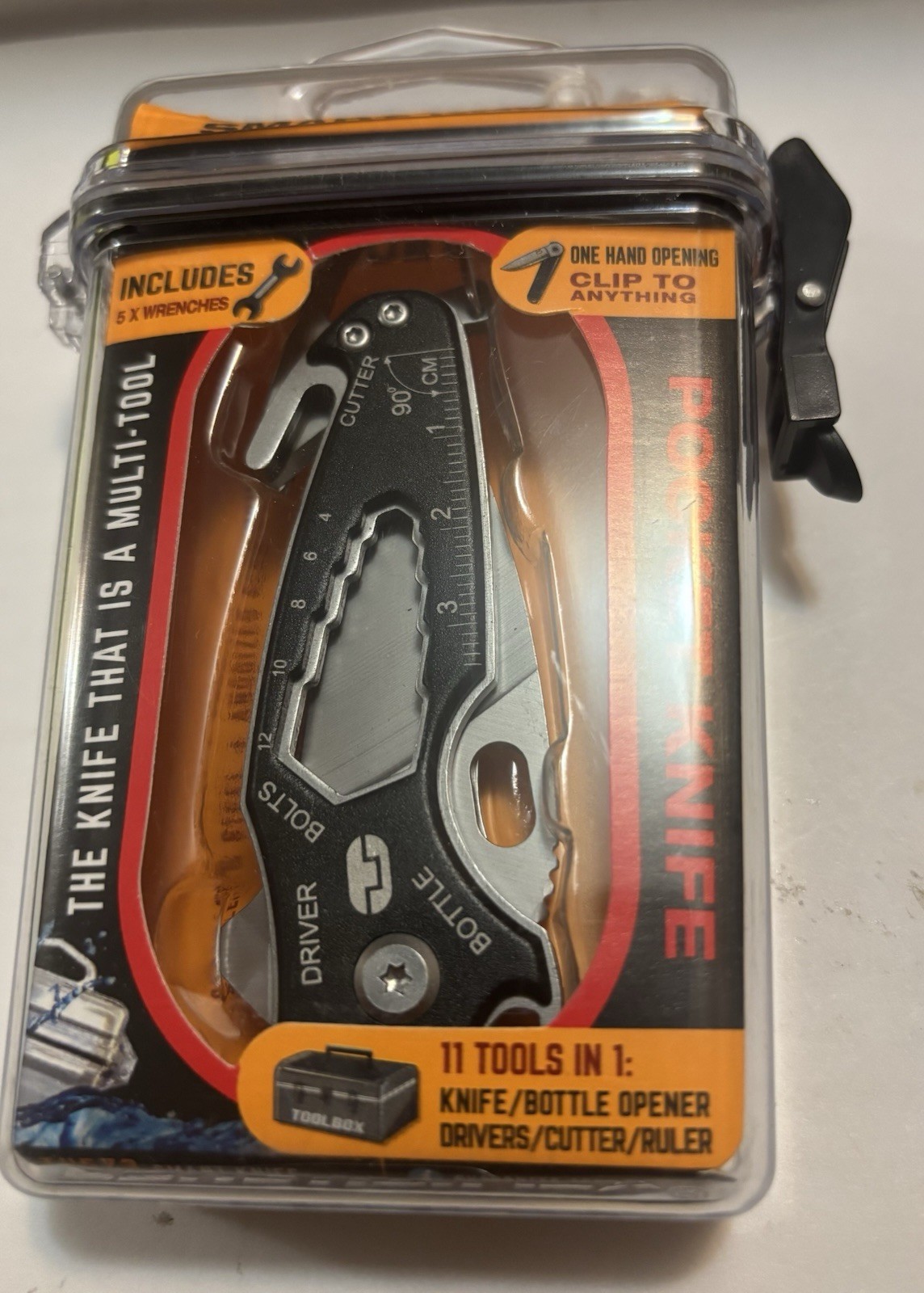 TRUE UTILITY SMART POCKET KNIFE 11-in-1 MULTI TOOL W/ WEATHERPROOF CASE CLIP NEW