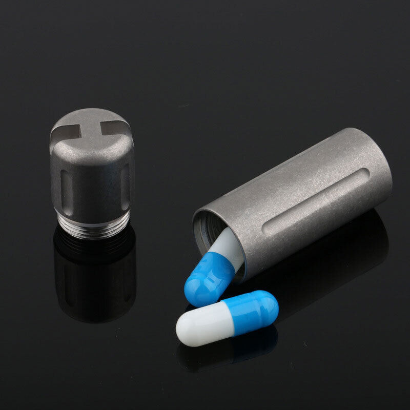 New Pure Titanium Mini Sealed Waterproof Pill Box Storage Pendant Box EDC Tools