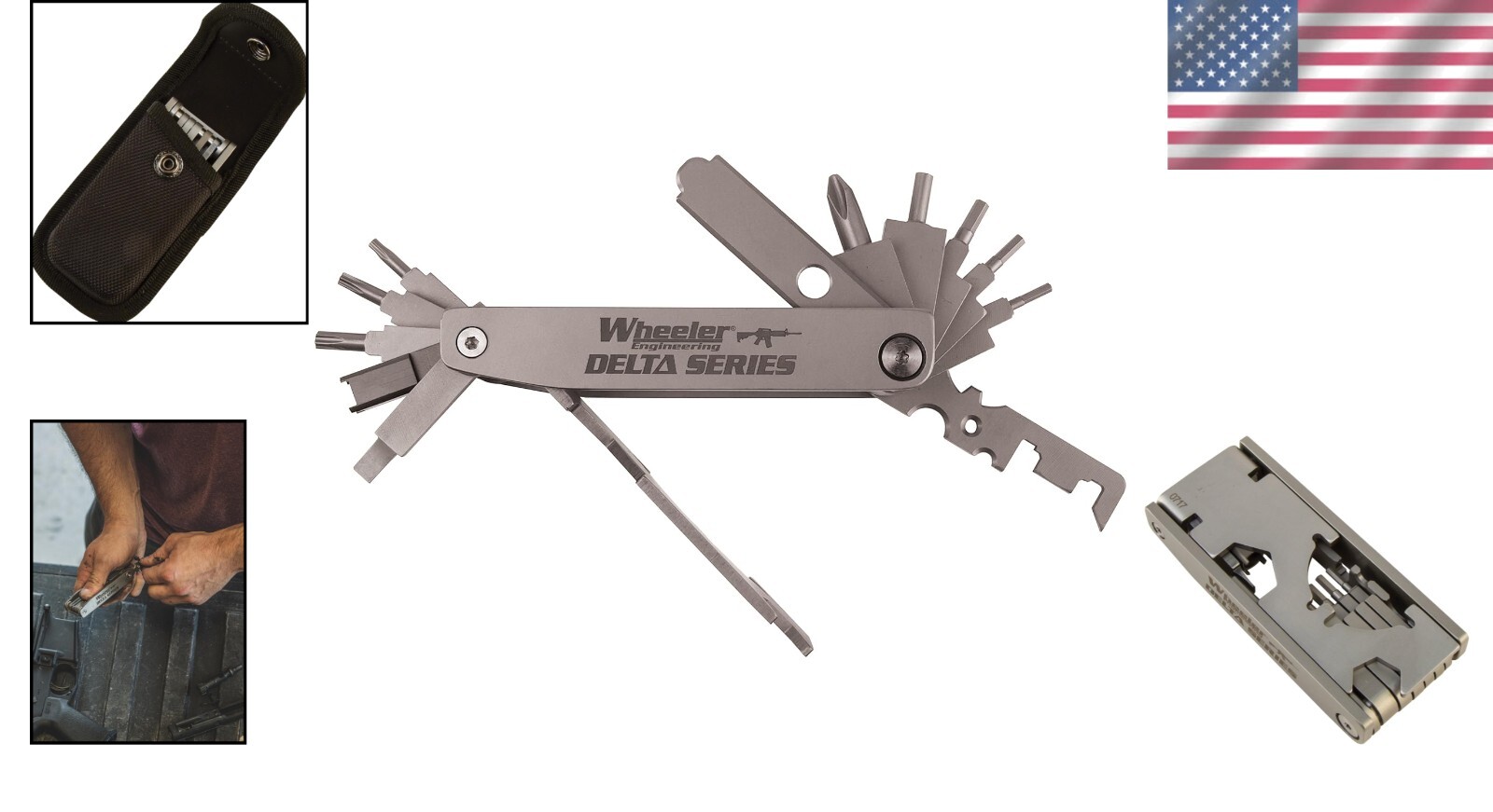 Durable Compact Multi-Tool with Hex & Torx Bits for Tactical Repair & Cleaning