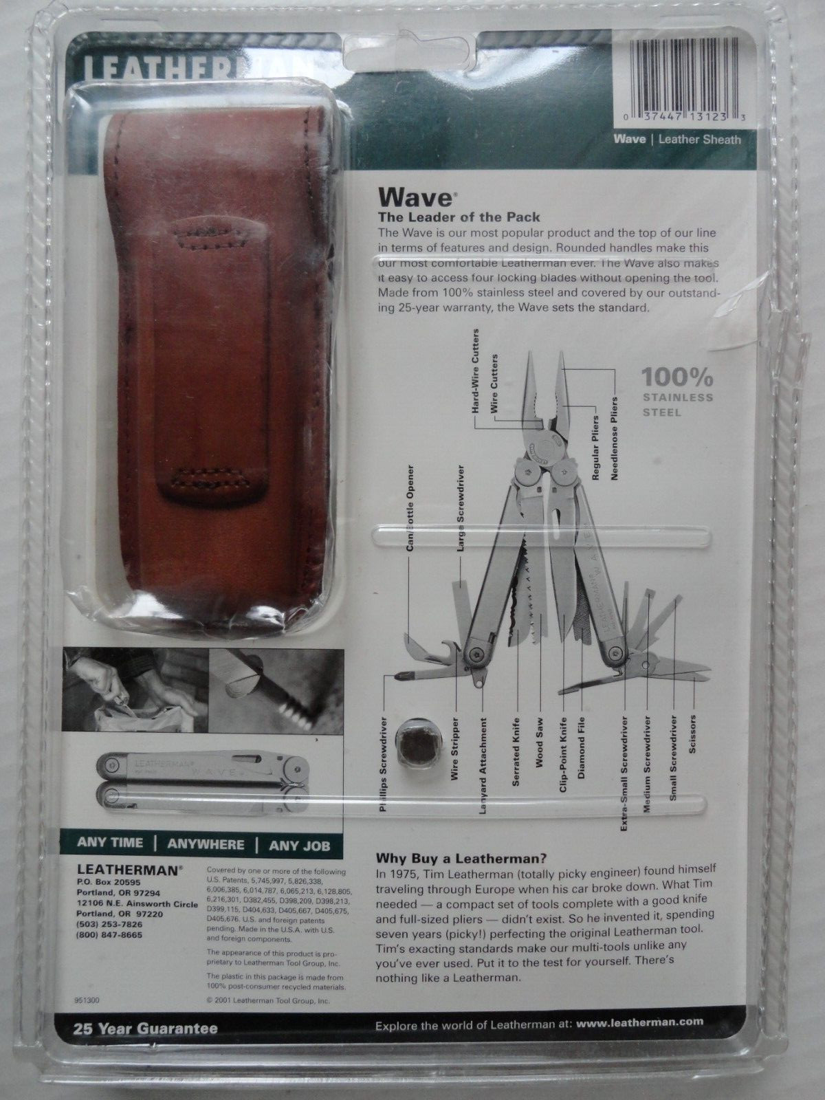 2001 Leatherman Wave w/ Leather sheath. USA Original NEW