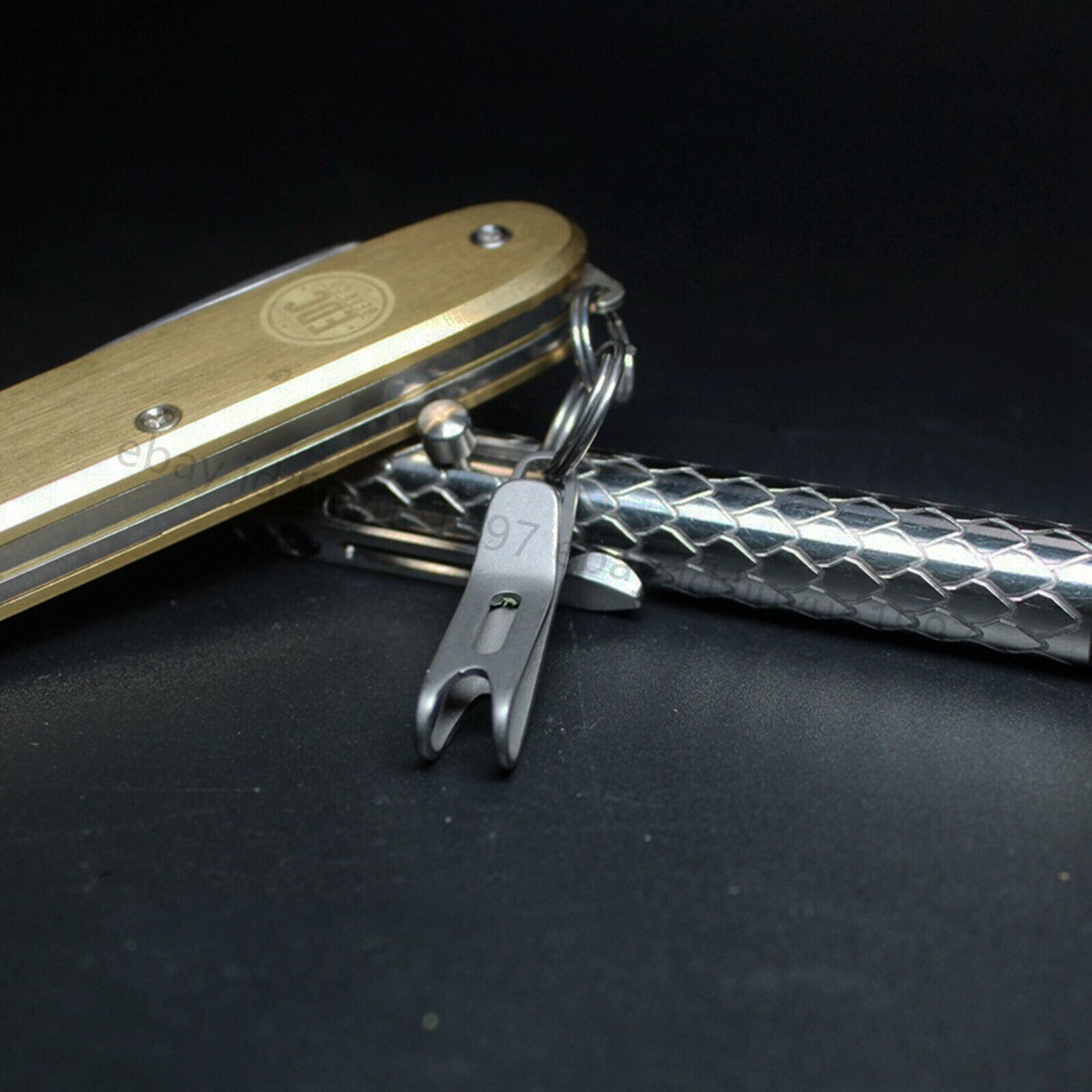 Titanium Mini Edc Gear Pocket Suspension Clip Hanger Tool Key Ring Keychain