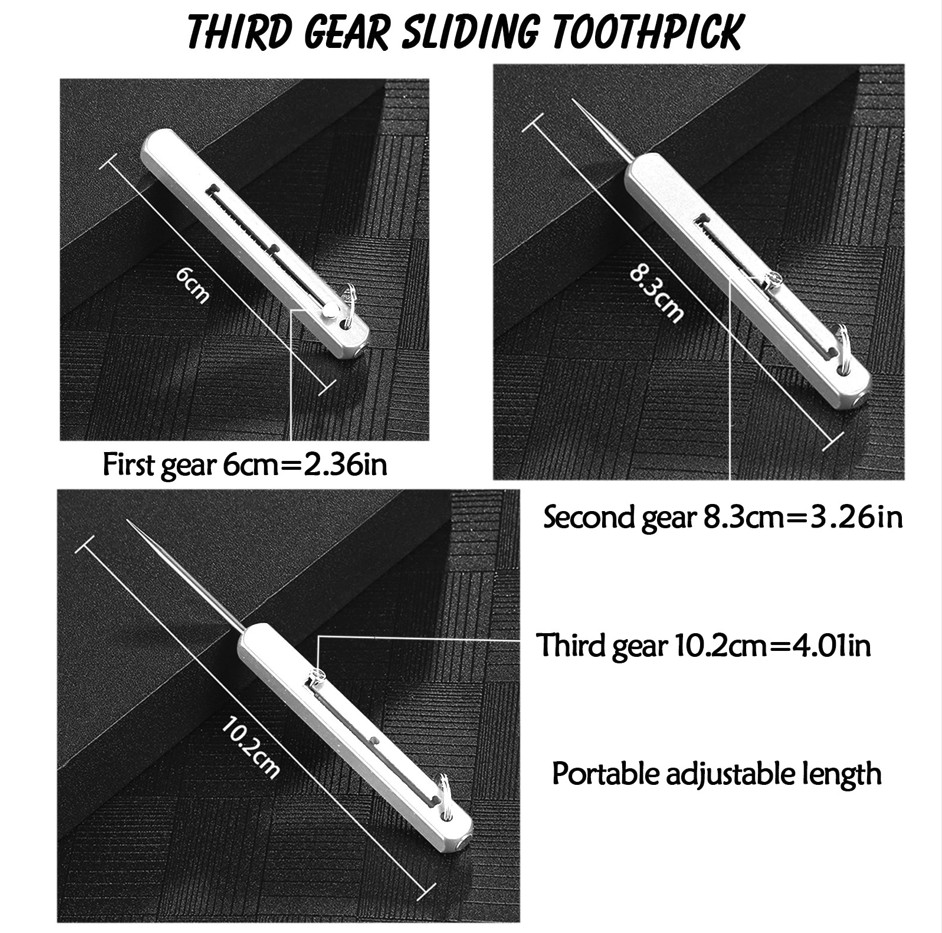 1PC Portable Titanium Toothpick with Holder: Reusable Metal Travel Tool – NEW