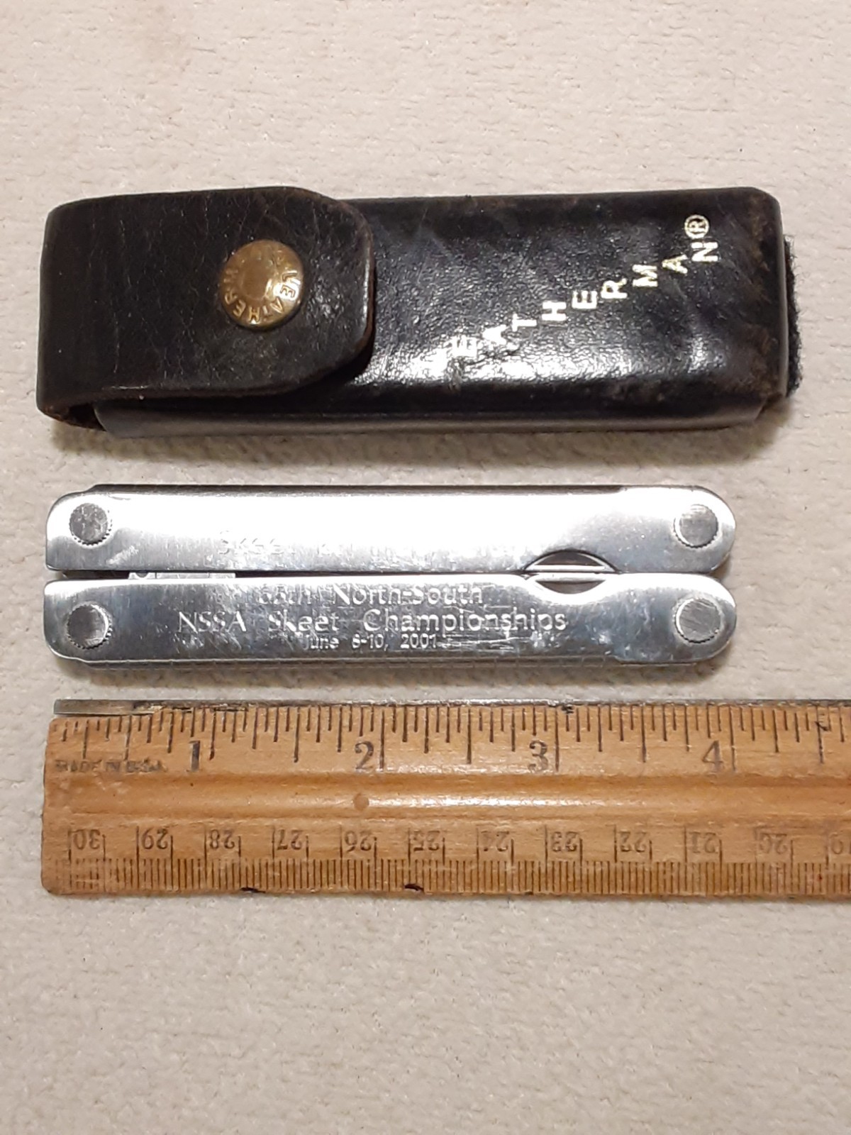 Leatherman Multi Tool Leather Sheath Date 01/00 NATIONAL CAPITOL SKEET TRAP CLUB