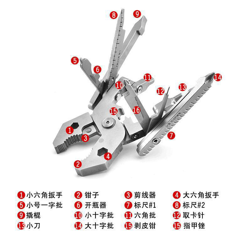 25-in-1 Multi Tool Pliers Set Folding Portable Camping Gear Mini Pliers
