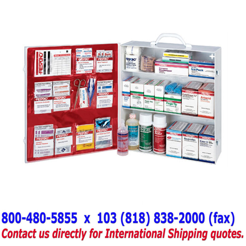 3 Shelf First Aid Cabinet Fully Stocked Emergency Medical Supply Kit