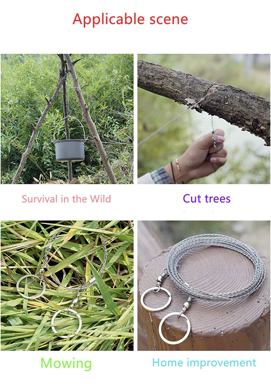 3-Pack Rope Saw Pocket Chainsaw Pocket Saw Survival Saw Wilderness Cut 360