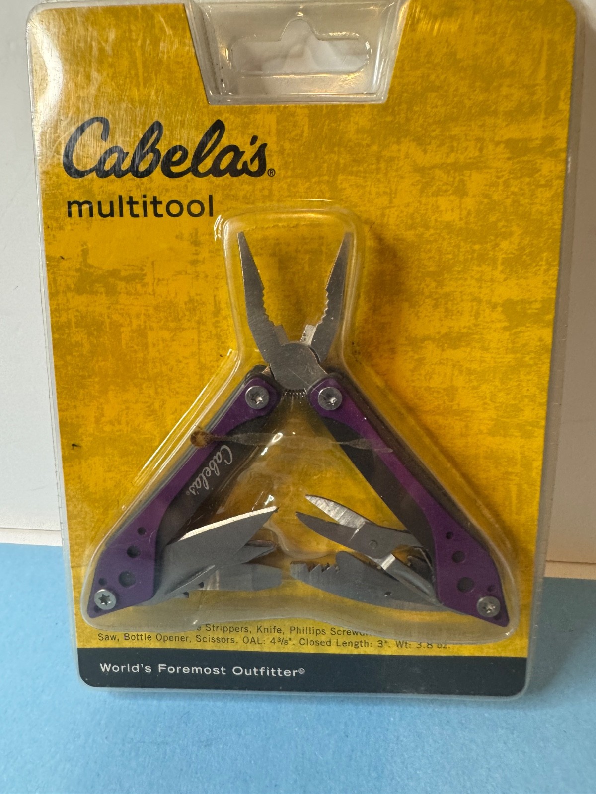 Cabela’s / Multi-Tool / Purple / 3” Closed / 3.875” Overall / 3.8 Oz