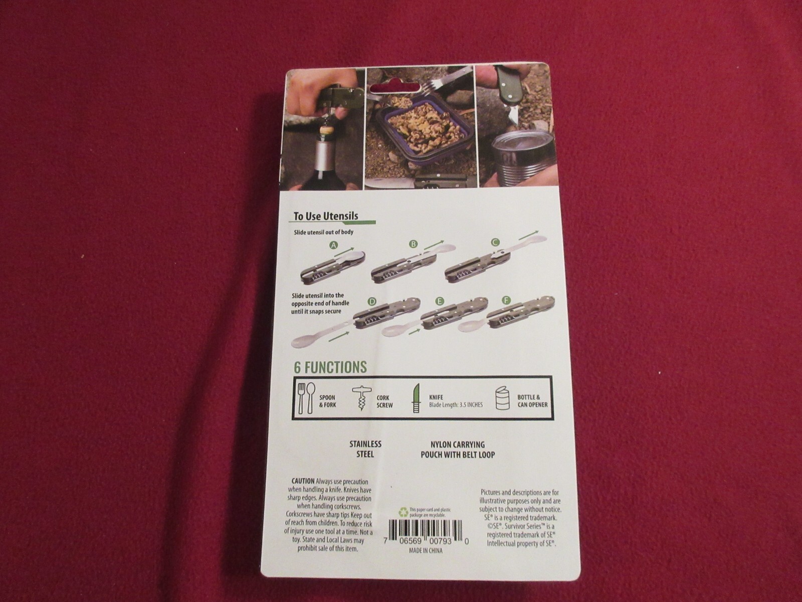 6-IN-1 Camping Multi-Tools with Carrying Case Factory sealed New