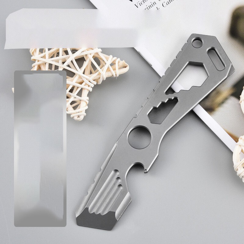 EDC Titanium Stainless Steel Multitool Card Crowbar Opener Outdoor Pry Bar Tool