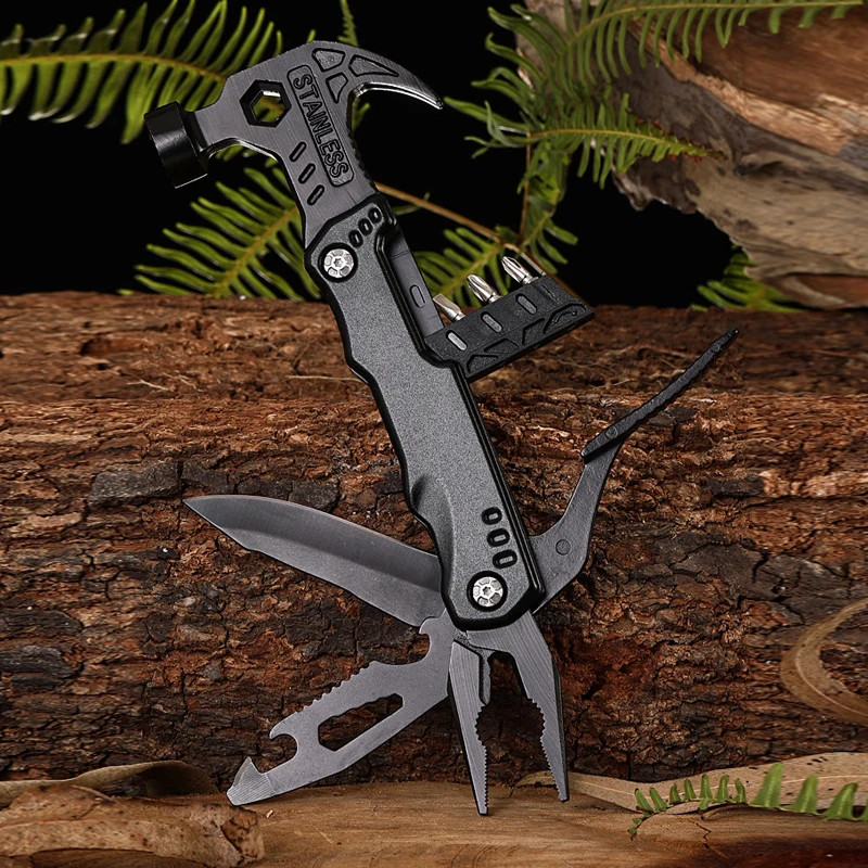 Multitool Pliers Stainless Steel Claw Hammer Camping Hunting Survival Gear Kit