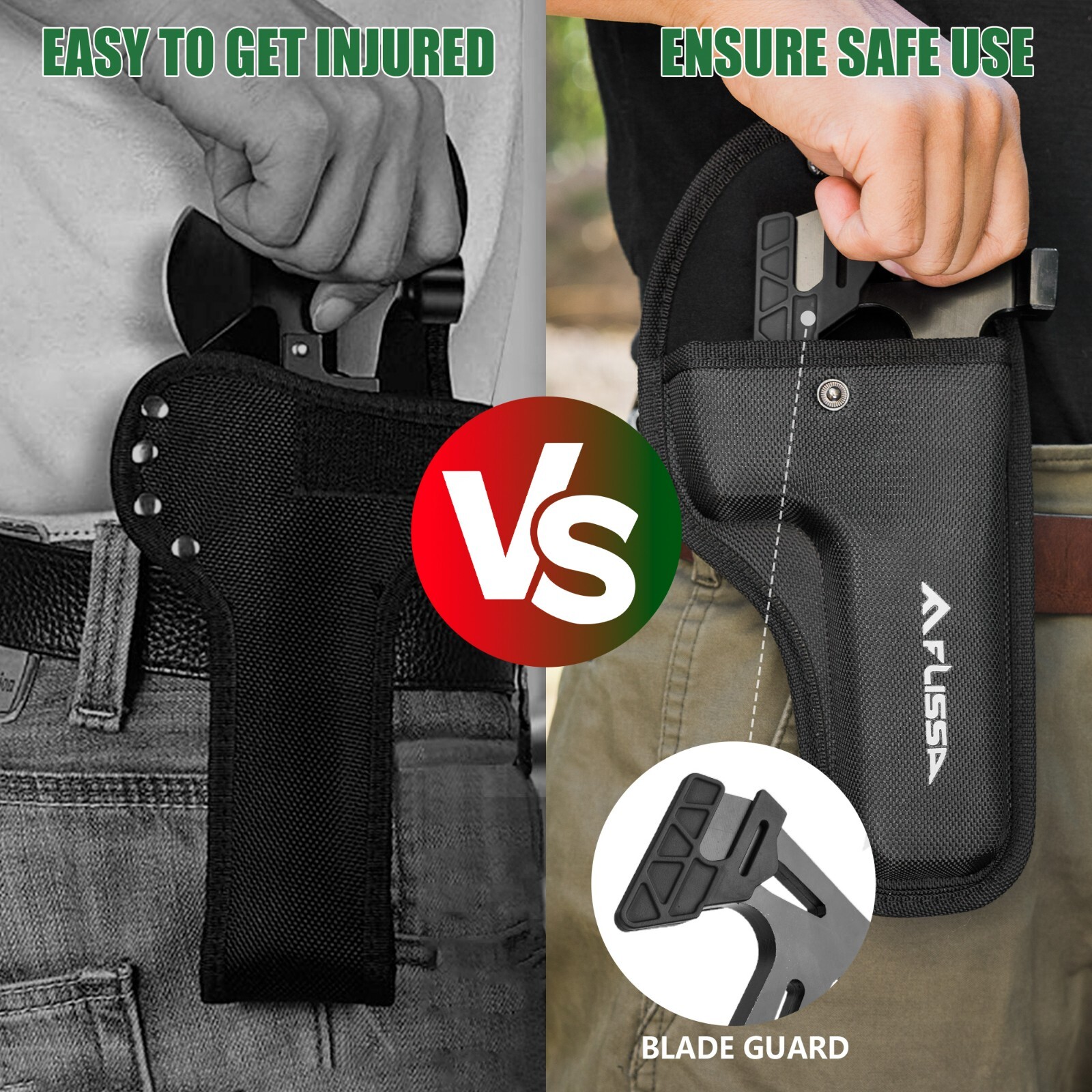 FLISSA 13 in 1 Multitool Camping Hatchet with Sheath Multifunctional Ax