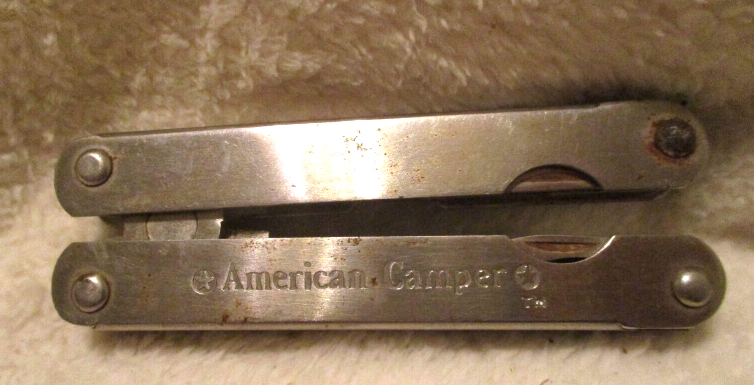 American Camper~Camping Tool~9 Tools in One~Multi-Tool~Stainless Steel