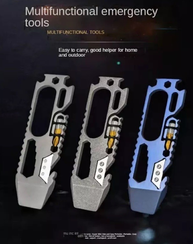 11-in -1 Multifunctional Anodized Blue Pry-Bar EDC Multi-Tool New 1 Pcs