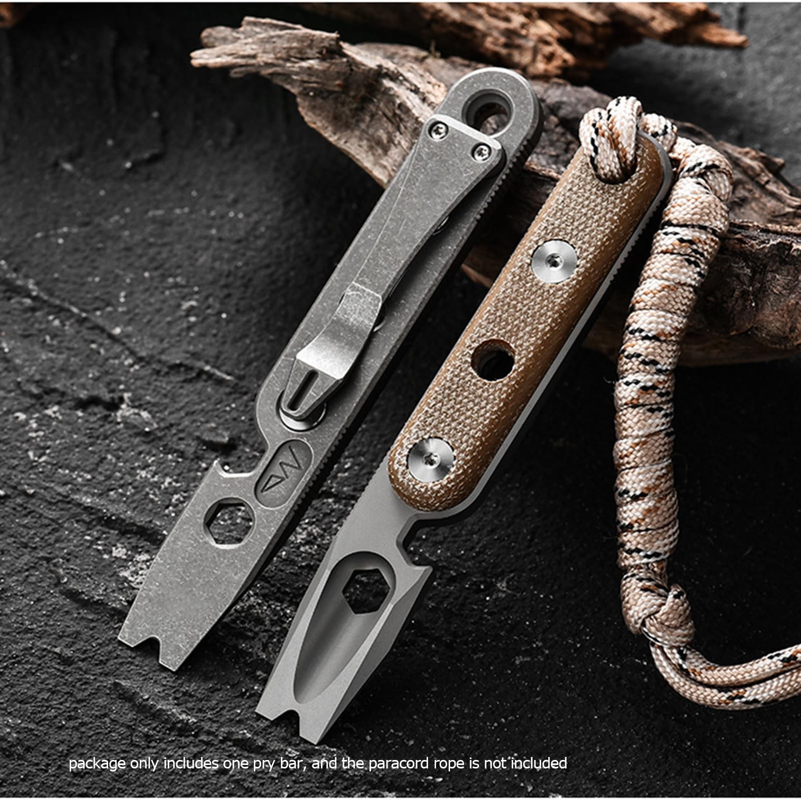 Pry Bar Multi Tool Titanium with Pocket Clip Multi Functions Bottle Opener Wr…