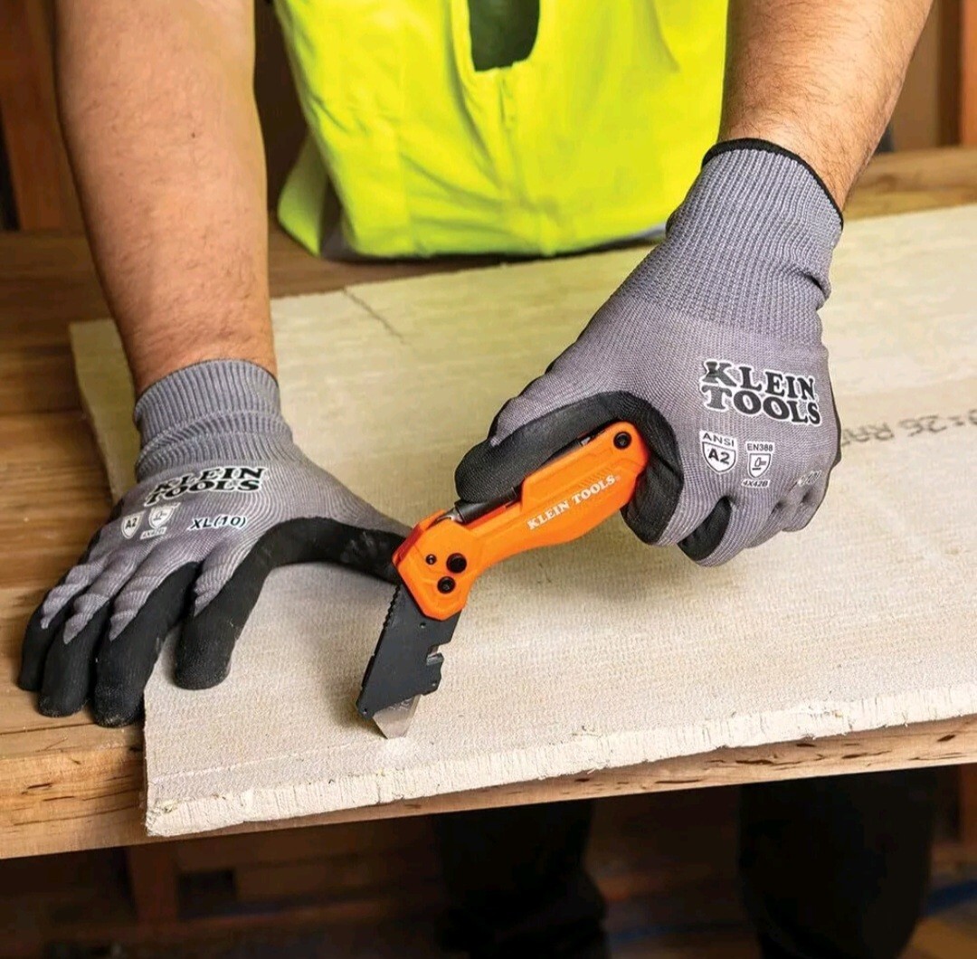 Klein Tools Folding Utility Knife with Driver Lock Blade Pocket Tool Orange