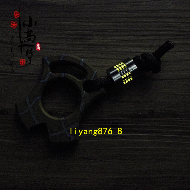 Titanium EDC Parachute Cord Pendant Knife Bead Key Luminous Pendant Outdoor