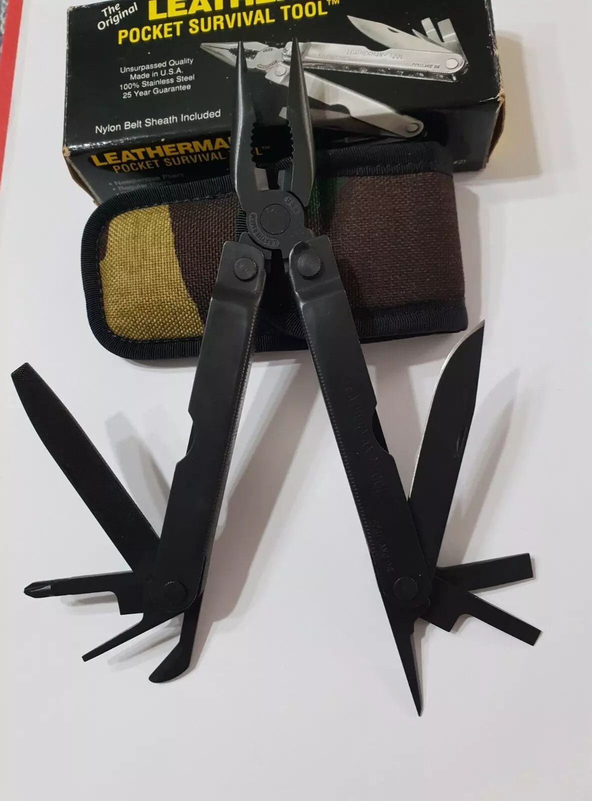 🔥 Leatherman PST Black Rare Camo Sheath Retired Multi Tool Collectable