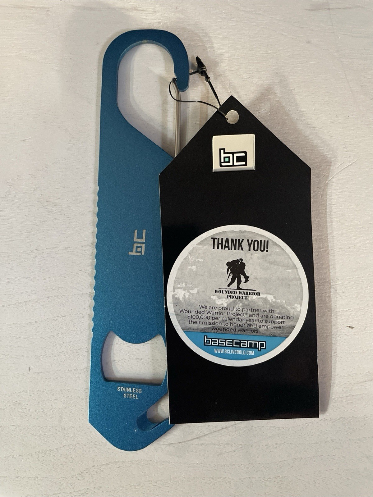 Basecamp Quickdraw Carabiner Tool BC7101, Bottle Opener, Seatbelt Cutter.