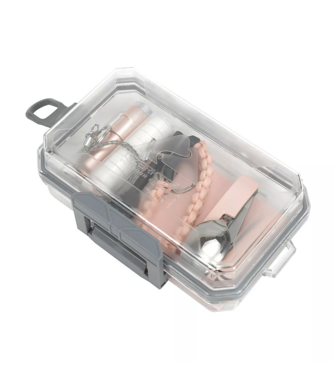 Ozark Trail 16Pc Survival Kit Pink Multi-Tool Key-Chain Light Saw Utensils NIB