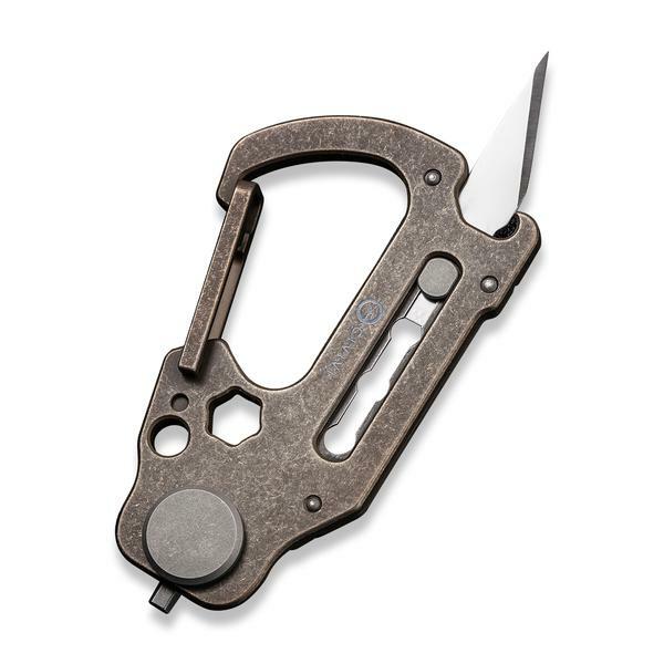 Civivi Polymorph Carabiner Keychain Titanium Multi Tool Bronze Utility Blades