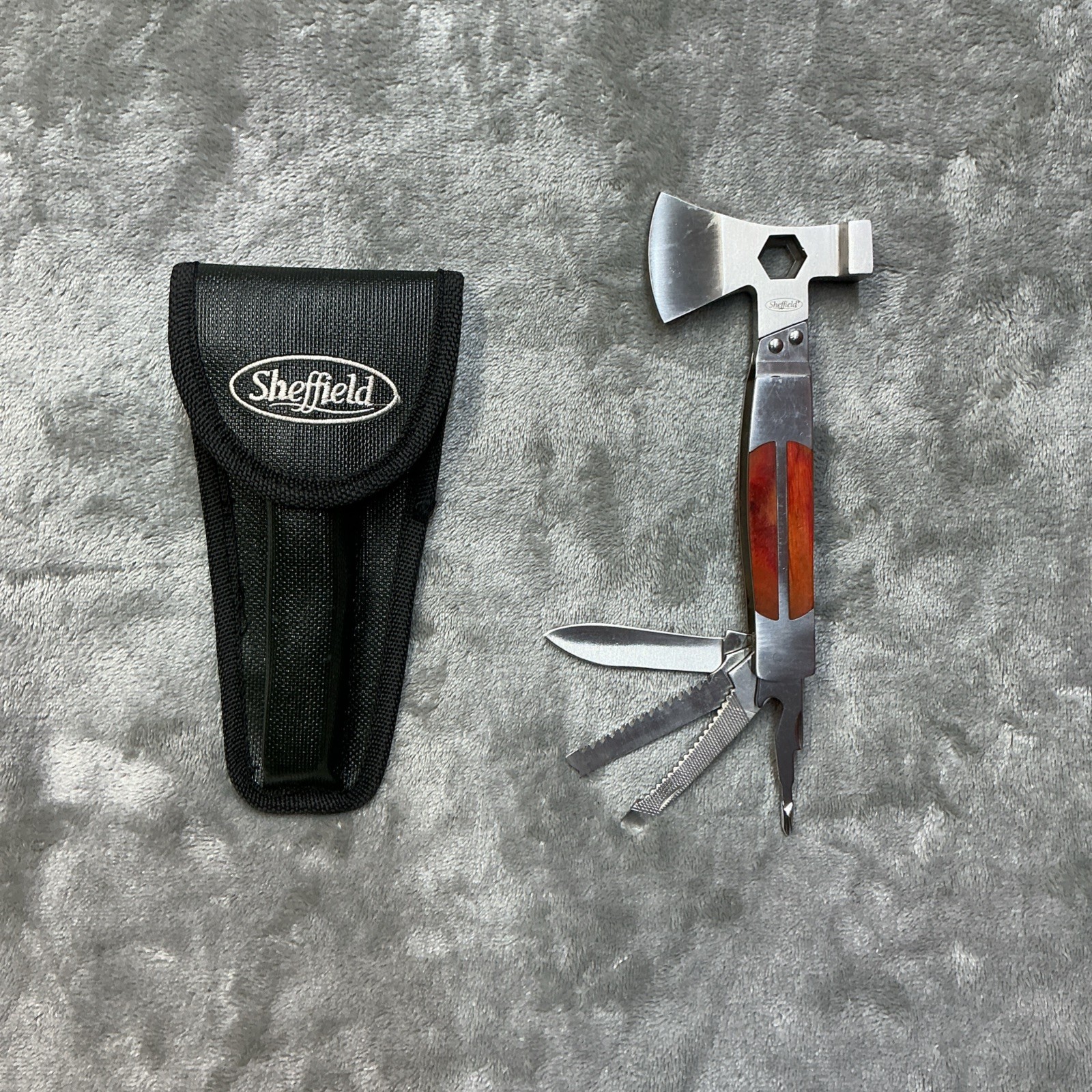 Sheffield Stainless Steel Hatchet Multi Tool w/ Nylon Sheath
