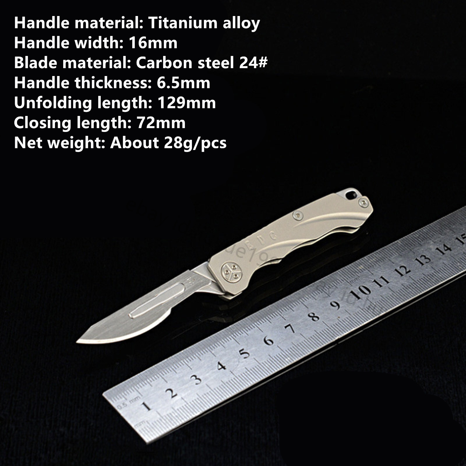 Titanium Scalpel Blade Folding Utility Knife Pocket Outdoor Camping EDC Tool