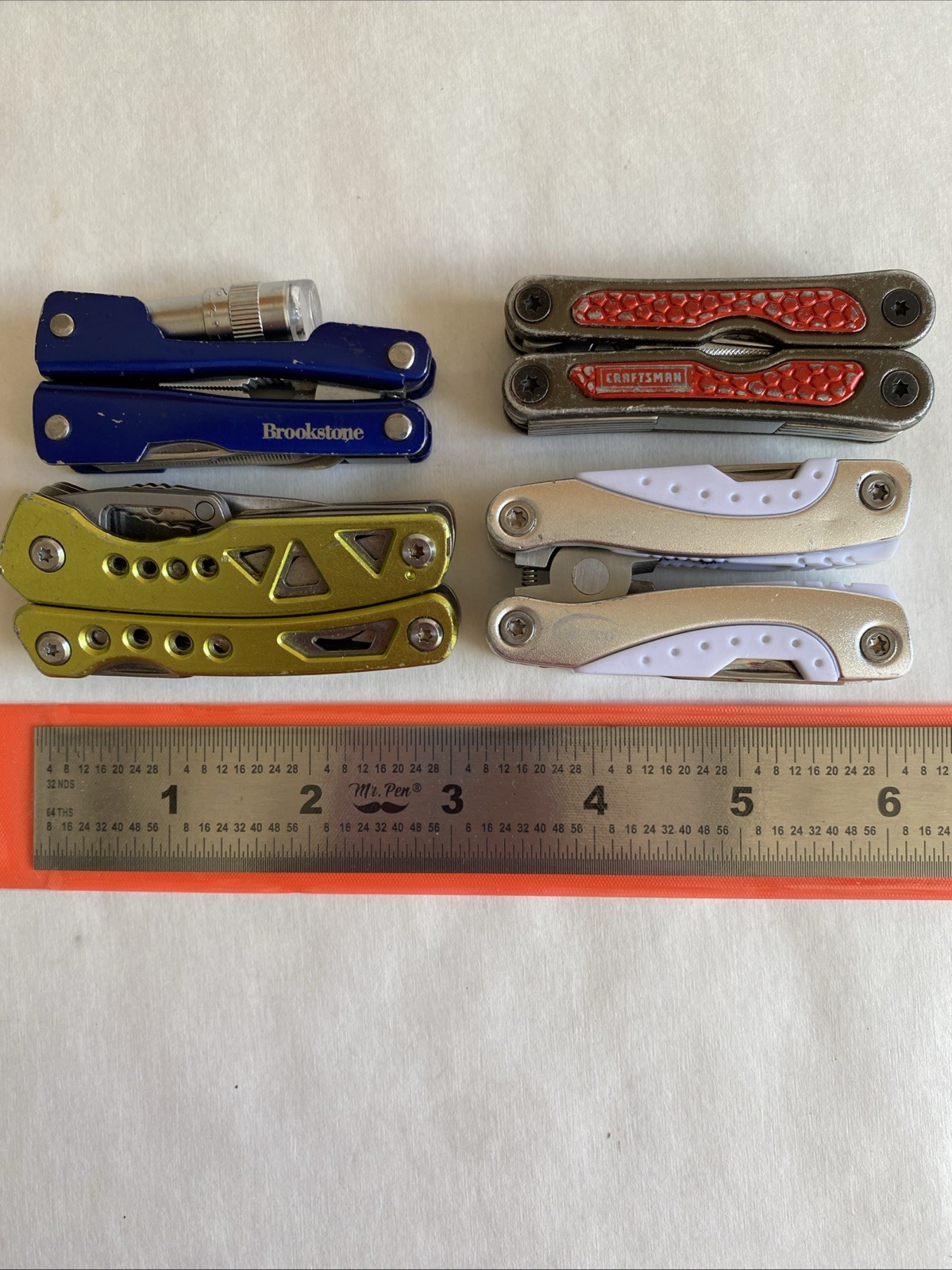 Lot Of 4 Small Multitools Danco Craftsman Brookstone Guidesman Blue Red White