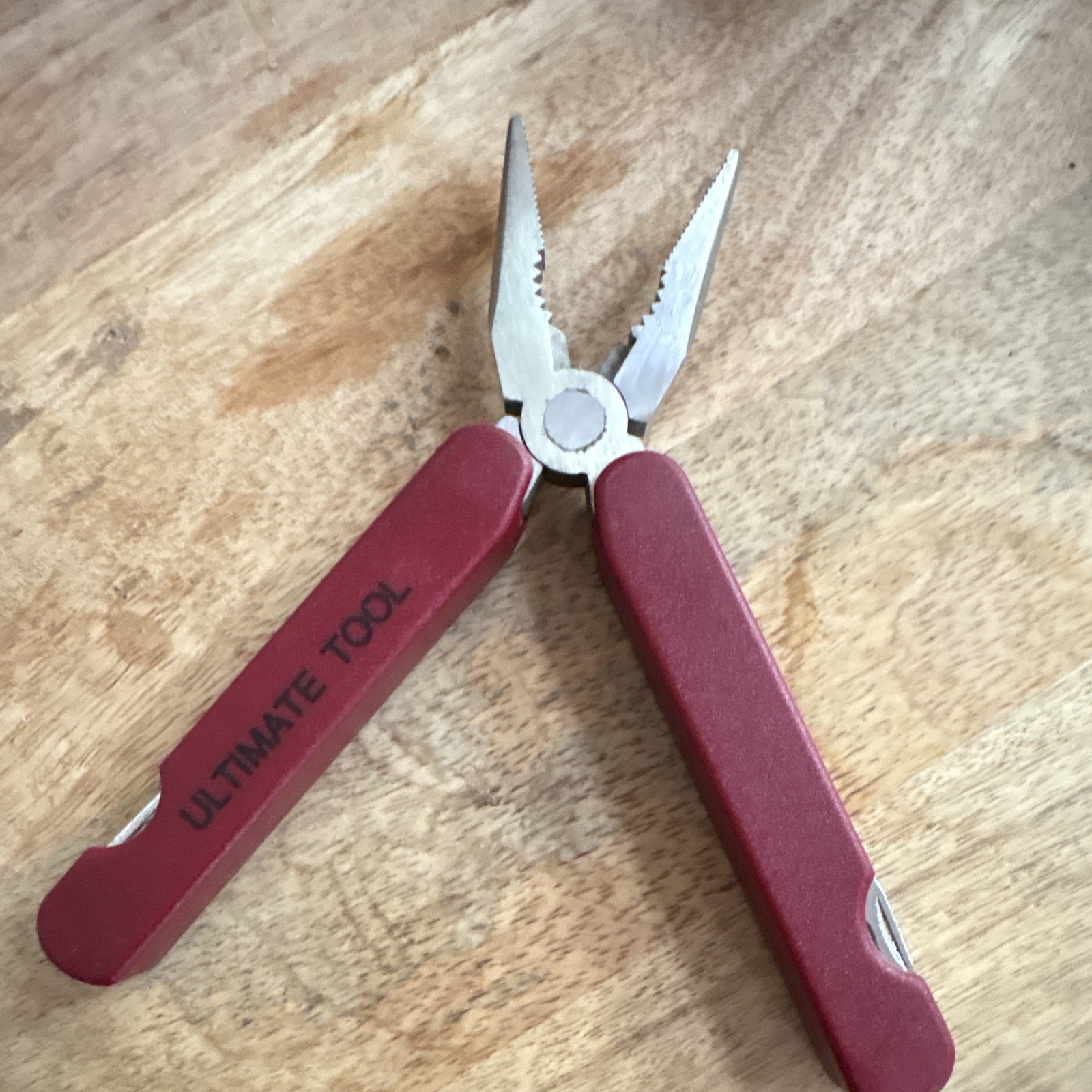 Ultimate Tool Red Stainless Multi-Tool Pliers Knife Nail File Bottle Opener