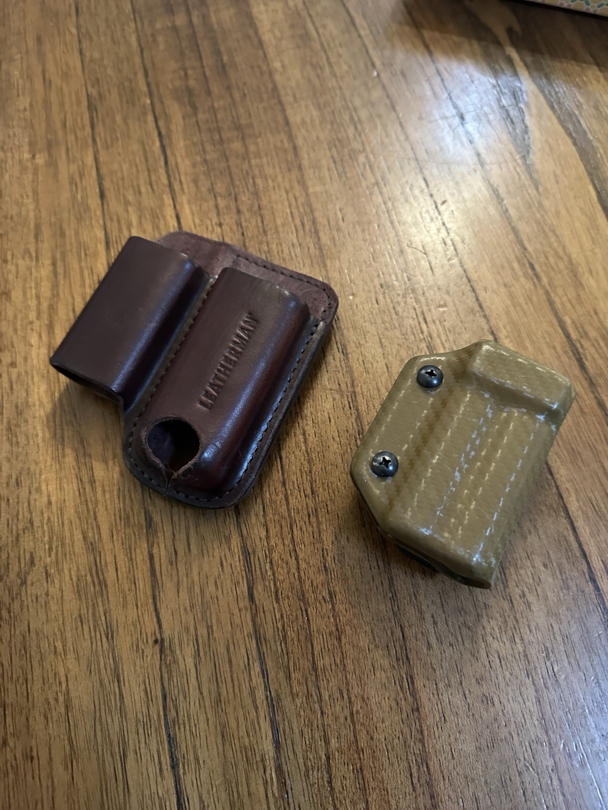 Leatherman Premium Leather Sheath Medium Brown, Charge Wave Alpha Clip N Carry