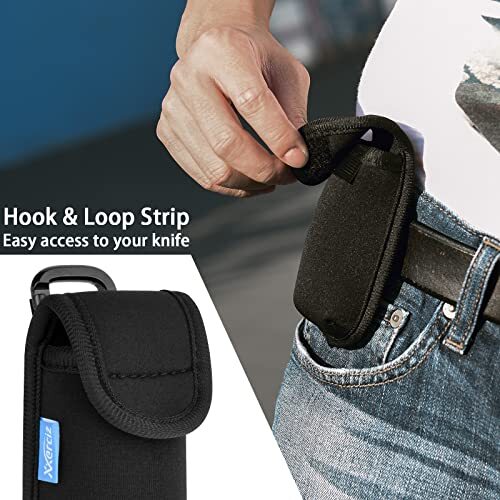 Pocket Knife Holder, Multitool Sheath Utility Knife Holster with Carabiner, 4”