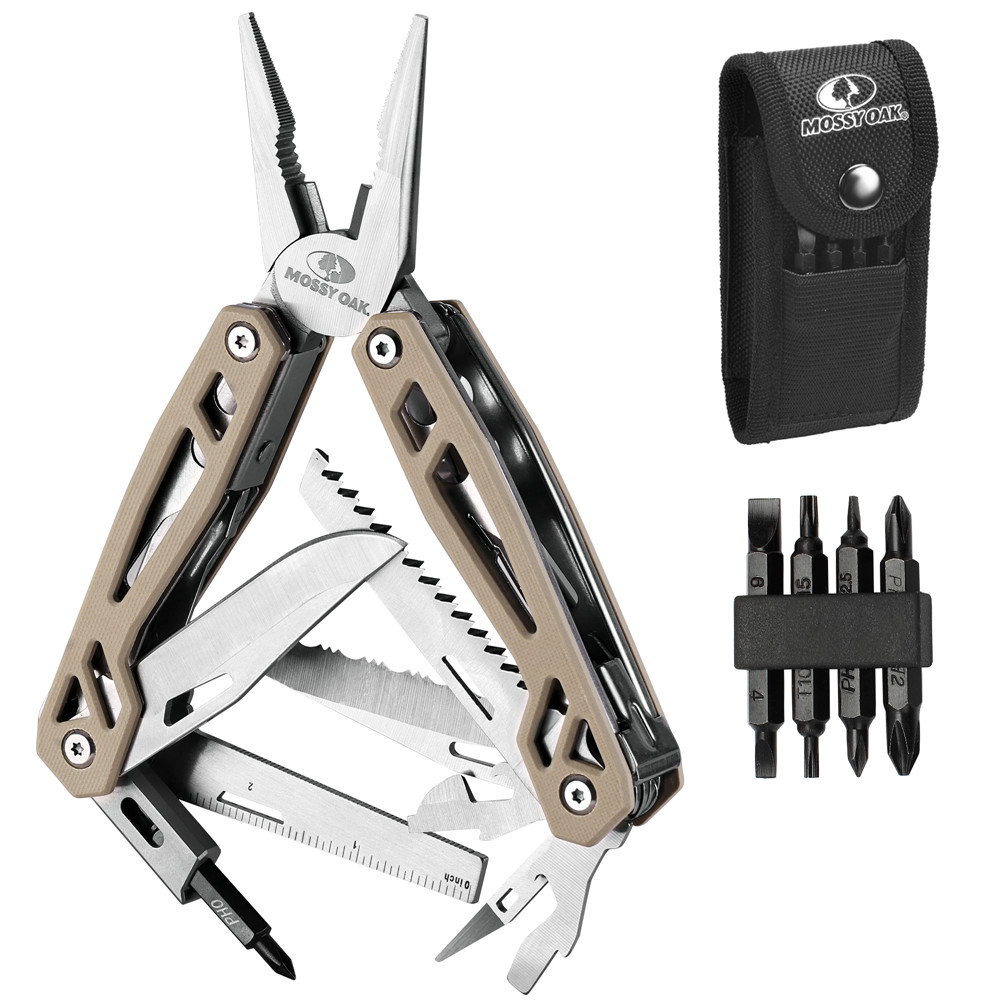 MOSSY OAK 22-in-1 Multitool Stainless Steel Plier Self-locking Knife Screwdriver