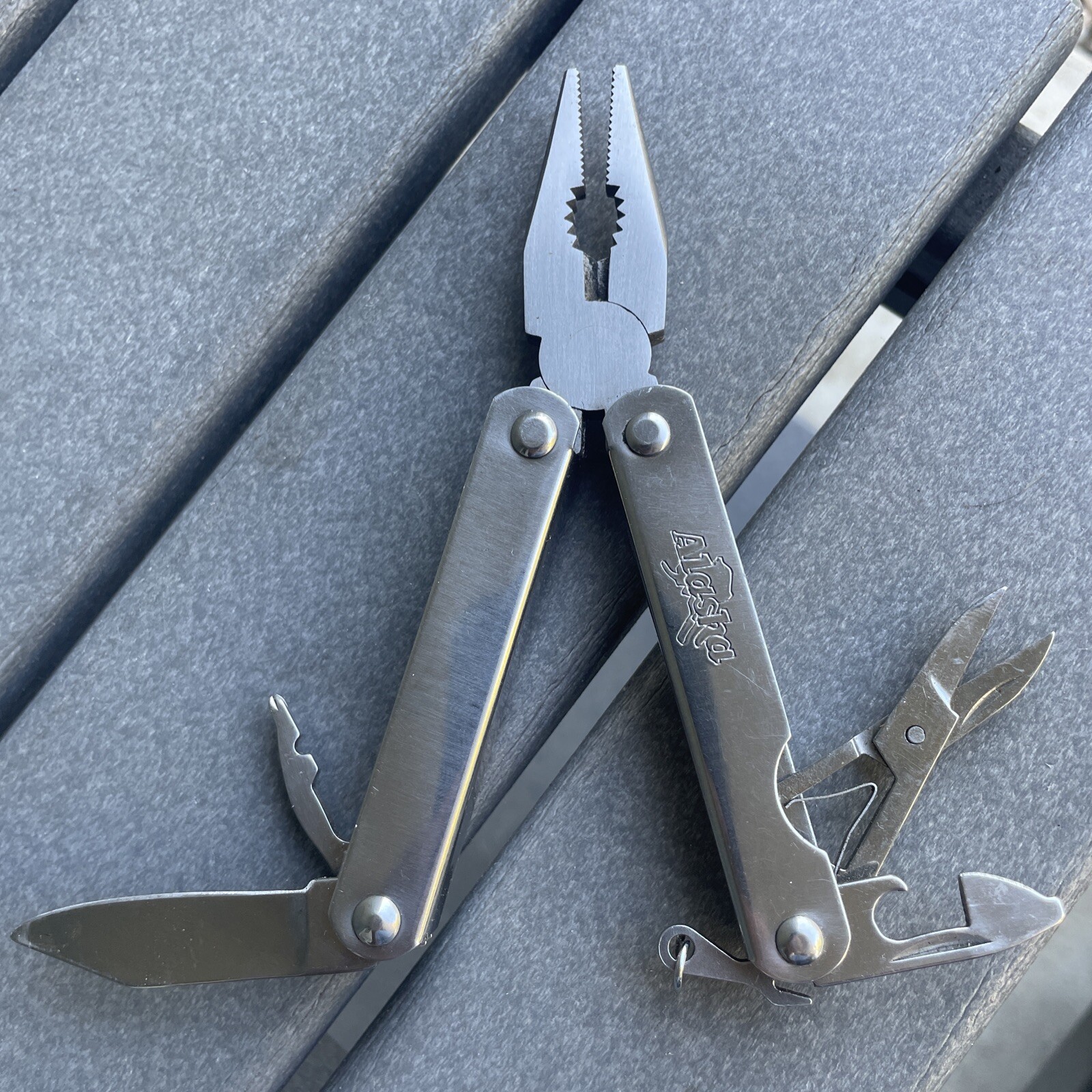 All In One Alaska Tool Stainless Steel Pocket Knife Case Pliers Opener Case