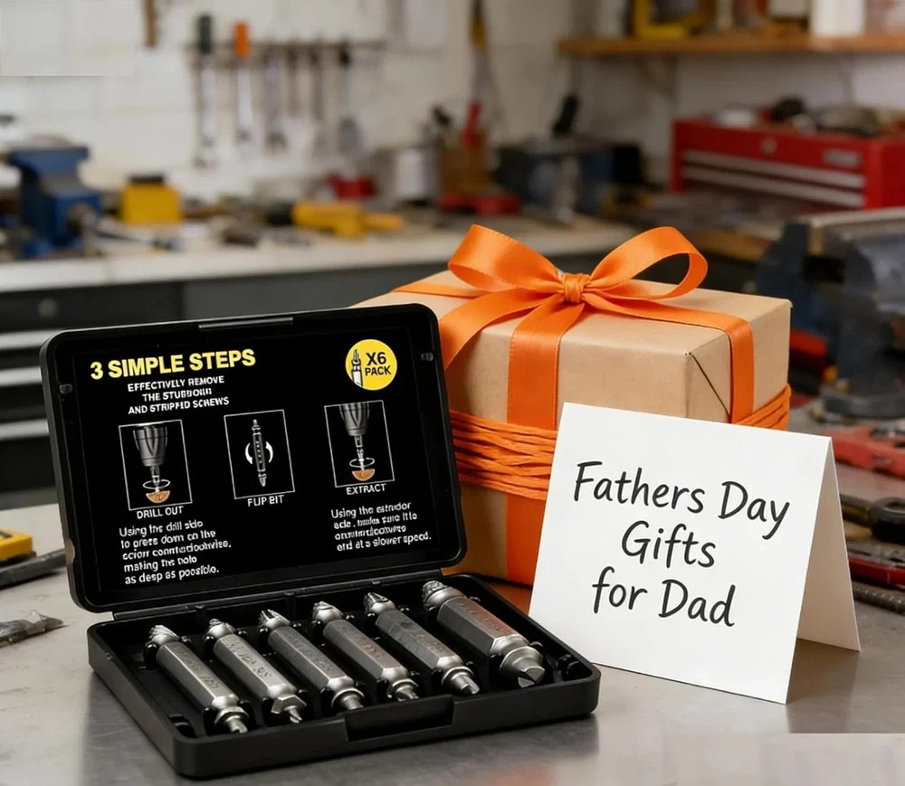 Fathers Day Dad Gifts for Husband from Daughter Son – Screw Extractor Set – Tool
