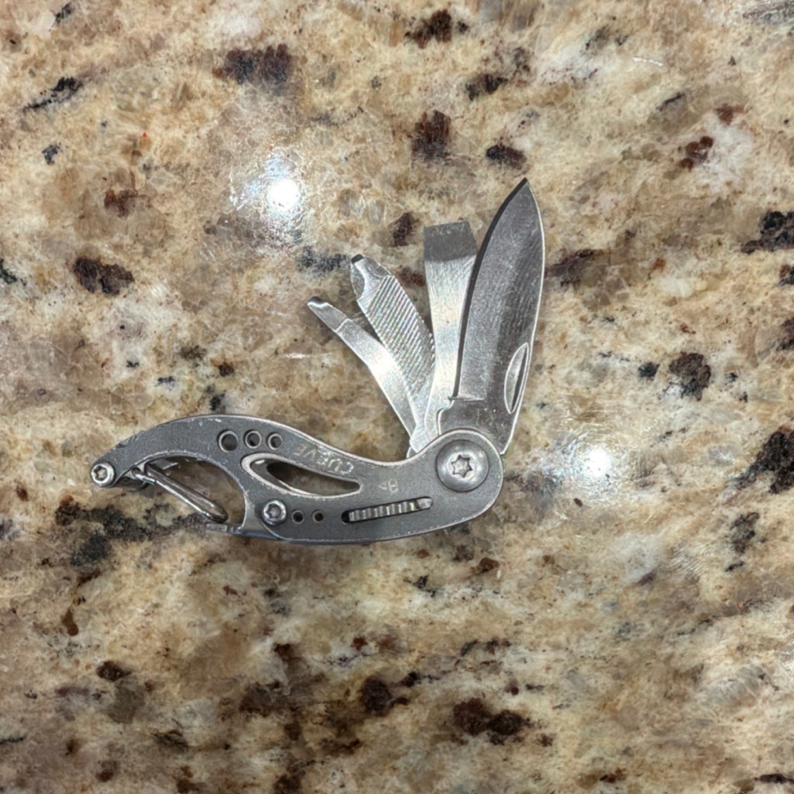 Gerber Curve Stainless Steel Multi-Tool Silver Knife File Screwdriver Carabiner