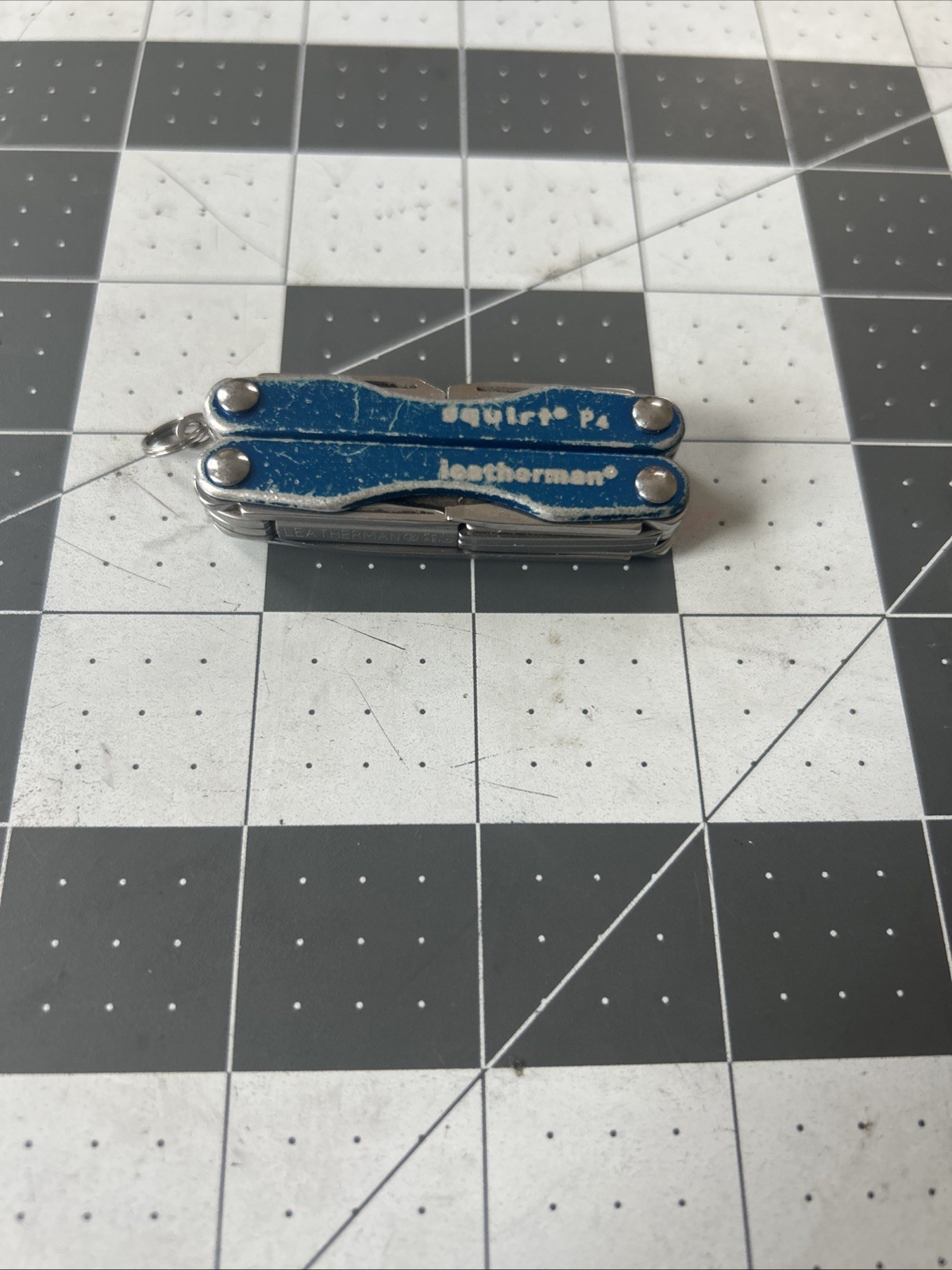 Vintage Leatherman Squirt P4 Rare Retired Blue Anodized